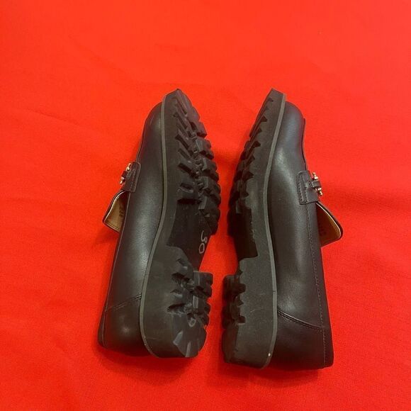 BCBG Tinaa Black Gold Chain Y2K Chunky Loafers Size 9 New - Picture 6 of 11